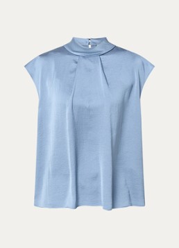 Joseph Ribkoff Dames Top met opstaande kraag en glanzende finish in de kleur Donkerblauw
