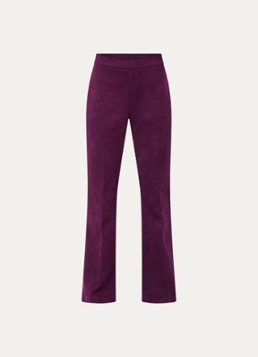 Joseph Ribkoff Dames Mid waist flared fit broek van fluweel in de kleur Aubergine