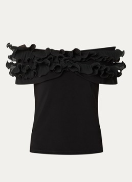 Joseph Ribkoff Dames Off shoulder top met ruches in de kleur Zwart