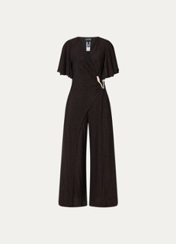 Joseph Ribkoff Dames Wide fit jumpsuit met knoopdetail in de kleur Donkerbruin