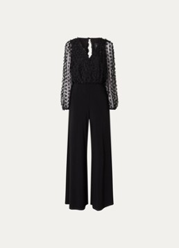 Joseph Ribkoff Dames Wide fit jumpsuit met V-hals in de kleur Zwart