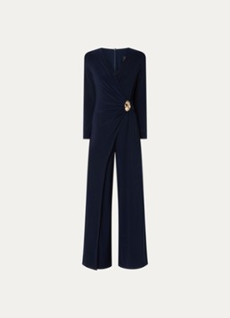 Joseph Ribkoff Dames Wide fit jumpsuit met knoopdetail in de kleur Donkerblauw