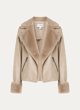 Joseph Ribkoff Dames Jas van imitatiebont met steekzakken in de kleur Beige
