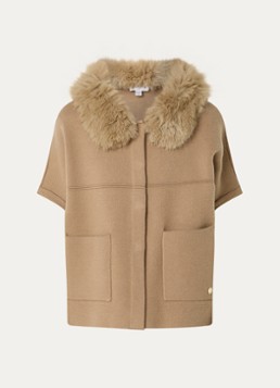 Joseph Ribkoff Dames Fijngebreid vest met opgestikte zakken in de kleur Camel