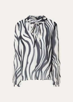 Joseph Ribkoff Dames Semi-transparante tuniek met zebraprint in de kleur Gebroken wit