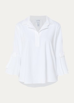 Joseph Ribkoff Dames Tuniek met trompetmouw en strikdetail in de kleur Wit