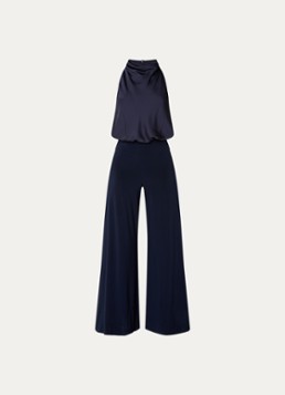 Joseph Ribkoff Dames Wide fit jumpsuit van satijn in de kleur Donkerblauw