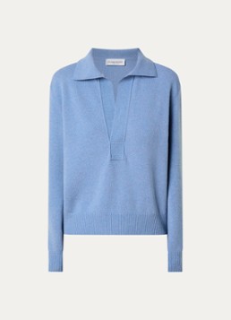 Victoria Beckham Dames Fijngebreide trui in kasjmierblend in de kleur Blauw, maat: XS