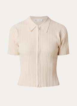 Victoria Beckham Dames Vest met ribstructuur in de kleur Creme, maat: XS