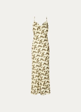 Gestuz Dames Chery midi jurk met bloemenprint in de kleur Lichtgeel