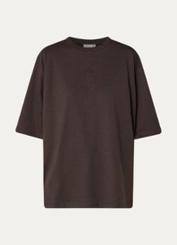 Gestuz Dames Timune T-shirt met logoborduring in de kleur Antraciet