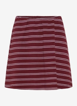Gestuz Dames Pilova mini rok met streepprint in de kleur Bordeauxrood