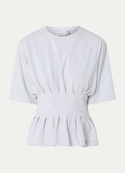 Gestuz Dames GZinez T-shirt met plooidetail in de kleur Grijsmele