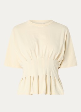Gestuz Dames GZinez T-shirt met plooidetail in de kleur Beige