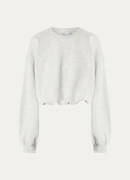 Gestuz Dames Kahla cropped sweater met logoborduring in de kleur Grijs