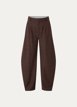 Gestuz Dames Lavana high waist wide fit pantalon met ruitdessin in de kleur Bruin