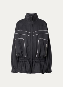 Gestuz Dames Alezia oversized windjack met peplum en ritszakken in de kleur Middengrijs