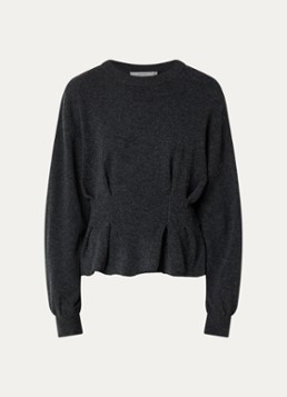 Gestuz Dames Manzi pullover van wol met peplum in de kleur Antraciet