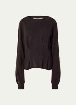Gestuz Dames Manzi pullover van wol met peplum in de kleur Aubergine