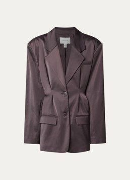Gestuz Dames Elva blazer met schoudervulling en glanzende finish in de kleur Aubergine