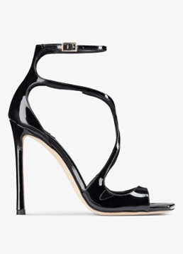Jimmy Choo Dames Azia 110 sandalette van lakleer in de kleur Zwart