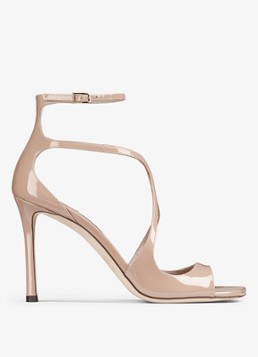 Jimmy Choo Dames Azia 95 sandalette van lakleer in de kleur Beige