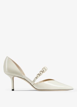 Jimmy Choo Dames Aurelie 65 pump van lakleer met kristal in de kleur Ivoor