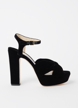 Jimmy Choo Dames Heloise 120 sandalette van fluweel in de kleur Zwart
