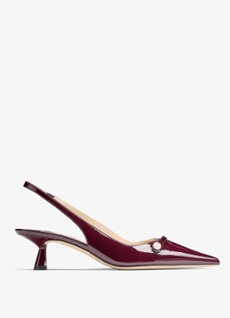 Jimmy Choo Dames Amita 45 slingback van lakleer in de kleur Bordeauxrood