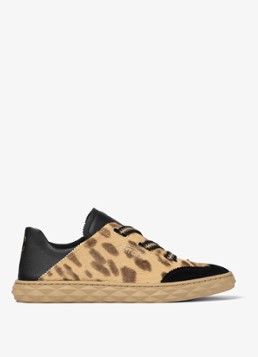 Jimmy Choo Dames Diamond Light Flex/F sneaker van leer met suède details in de kleur Lichtbruin