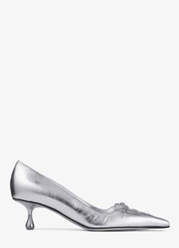 Jimmy Choo Dames Scarlett 50 pump van lamsleer met metallic finish in de kleur Zilver