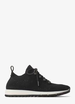 Jimmy Choo Dames Veles sneaker met gebreid bovenwerk en pailletten in de kleur Zwart