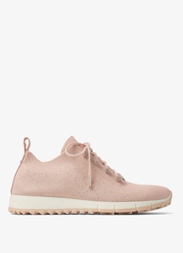 Jimmy Choo Dames Veles sneaker met gebreid bovenwerk en pailletten in de kleur Oudroze