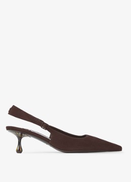 Jimmy Choo Dames Amel 50 slingback van geitensuède in de kleur Donkerbruin