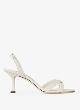 Jimmy Choo Dames Elsy 70 sandalette van lamsleer in de kleur Gebroken wit