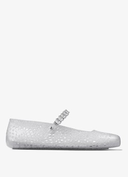 Jimmy Choo Dames The Jelly ballerina met glitter in de kleur Zilver