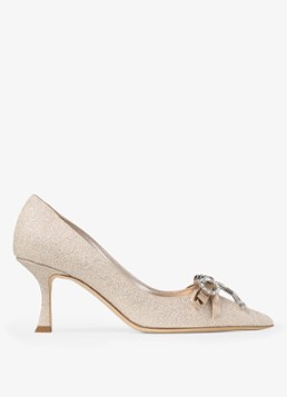 Jimmy Choo Dames Auria 70 pump met glitter in de kleur Goud