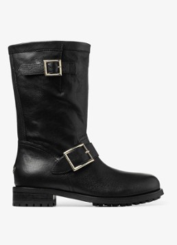 Jimmy Choo Dames Biker Mid biker boot van schapenleer in de kleur Zwart