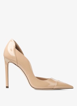 Jimmy Choo Dames Brigitte 100 pump van lakleer in de kleur Beige