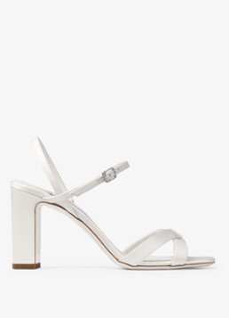 Jimmy Choo Dames Elsy/Bh 85 sandalette van lamsleer met details van satijn in de kleur Ivoor