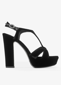 Jimmy Choo Dames Kesia 120 sandalette van fluweel in de kleur Zwart