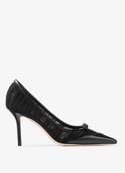 Jimmy Choo Dames Love/Mesh 85 pump van lamsleer met mesh details in de kleur Zwart