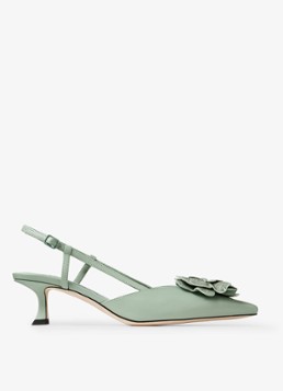 Jimmy Choo Dames Mimmi 50 slingback van lamsleer in de kleur Groen