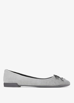 Jimmy Choo Dames Scarlett ballerina met strikdetail in de kleur Grijs