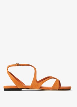 Jimmy Choo Dames Ayla sandaal van geitensuède in de kleur Oranje