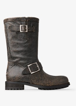 Jimmy Choo Dames Biker Mid biker boot van schapenleer in de kleur Zwart