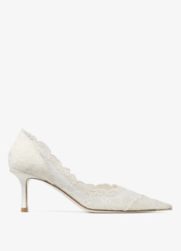 Jimmy Choo Dames Faiz 65 pump van kant in de kleur Gebroken wit