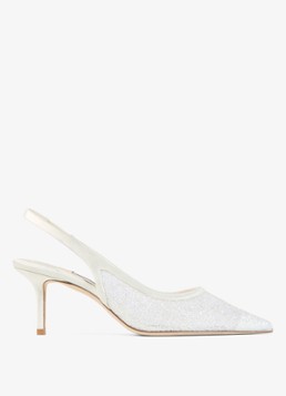 Jimmy Choo Dames Love 65 slingback met glitter in de kleur Wit