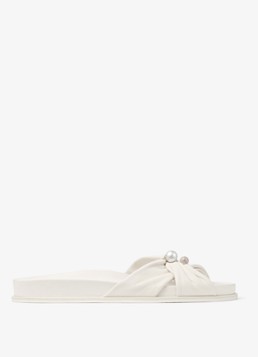 Jimmy Choo Dames Rafi slipper van lamsleer in de kleur Gebroken wit