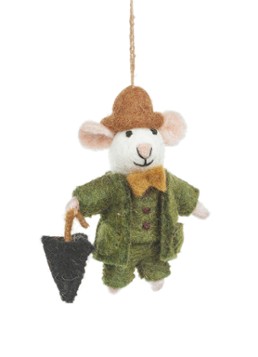 Felt So Good Dapper John the Mouse kersthanger 11,5 cm Groen - Deal